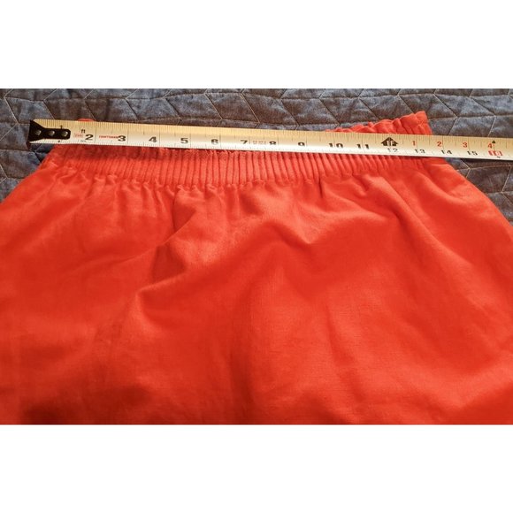J. Crew Factory Sz 4 Red Linen Cotton Pull On Mini Skirt Lined Pockets - Picture 8 of 10